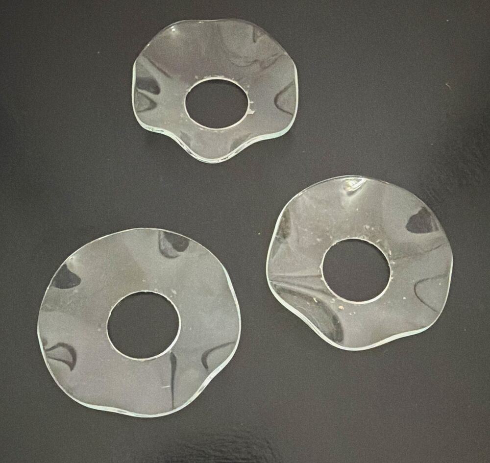 3-Pack Clear Glass Crystal Bobeche Drip Pan Rings Replacement